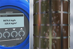 Aperçu du film OPTIMASS 6400 montrant la mesure de liquides avec entraînement de gaz