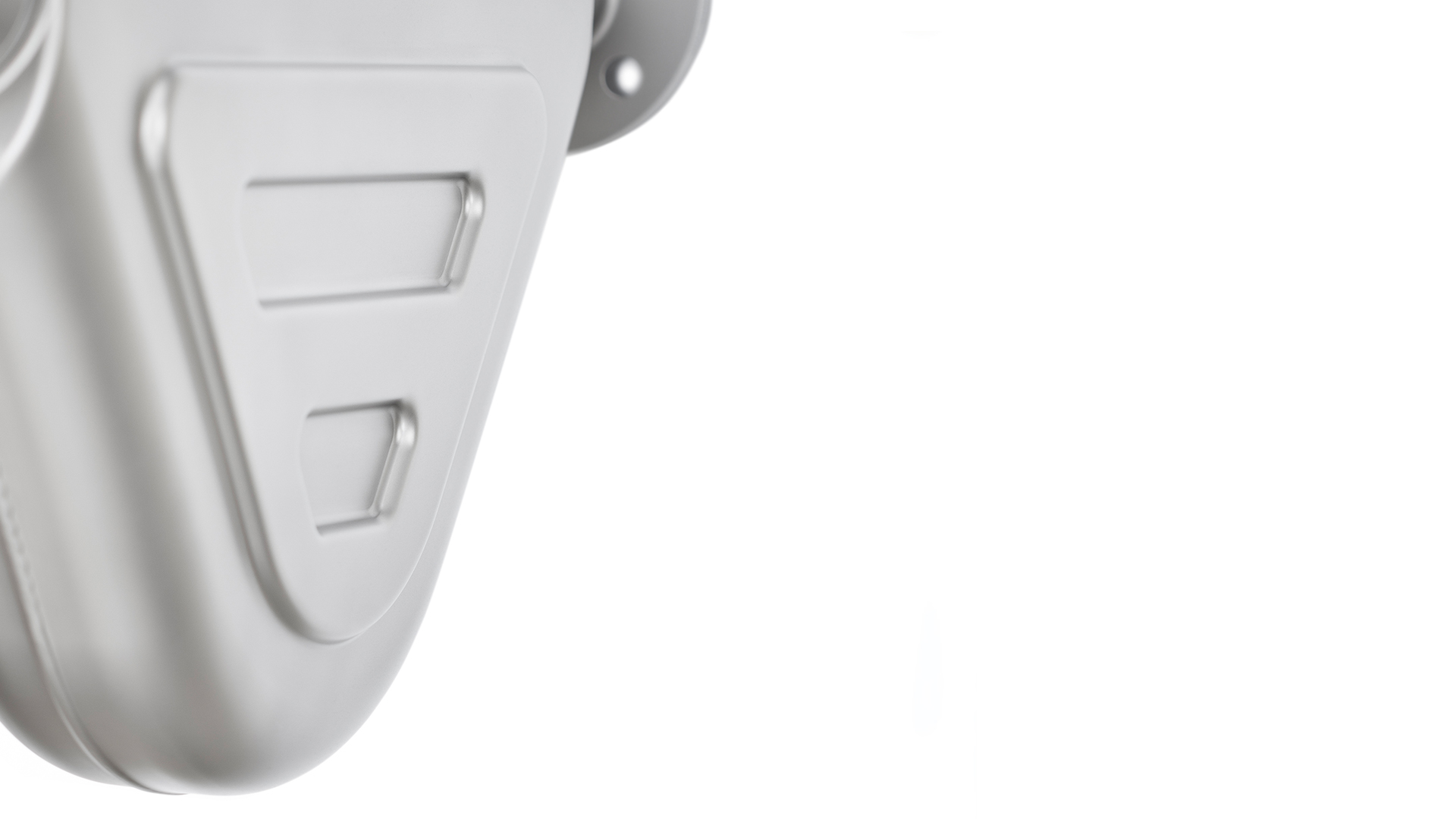 Imagen de primer plano del sensor de un caudalímetro másico Coriolis OPTIMASS 6000